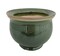 Self Watering Glazed Ceramic Pot plus Felt Feet - Green - 6 1/2" x 5"